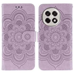 For OnePlus Ace 5 / Ace 5 Pro / 13R Sun Mandala Embossing Pattern Phone Leather Case(Purple)