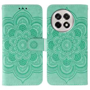 For OnePlus Ace 5 / Ace 5 Pro / 13R Sun Mandala Embossing Pattern Phone Leather Case(Green)