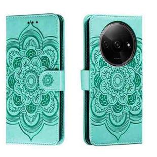 For Xiaomi Redmi A3 Sun Mandala Embossing Pattern Phone Leather Case(Green)