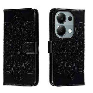 For Xiaomi Redmi Note 13 Pro 4G Sun Mandala Embossing Pattern Phone Leather Case(Black)