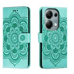 For Xiaomi Redmi Note 13 Pro 4G Sun Mandala Embossing Pattern Phone Leather Case(Green)