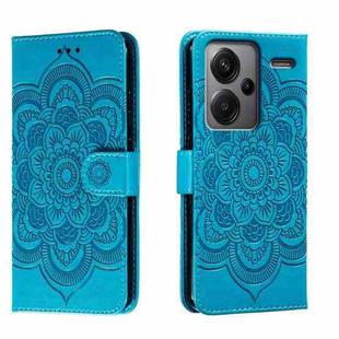 For Xiaomi Redmi Note 13 Pro+ Sun Mandala Embossing Pattern Phone Leather Case(Blue)