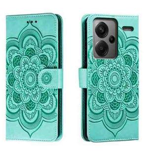 For Xiaomi Redmi Note 13 Pro+ Sun Mandala Embossing Pattern Phone Leather Case(Green)