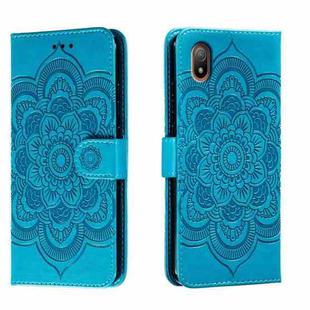 For Sony Xperia Ace III Sun Mandala Embossing Pattern Phone Leather Case(Blue)