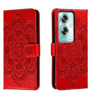 For OPPO A79 5G Sun Mandala Embossing Pattern Phone Leather Case(Red)