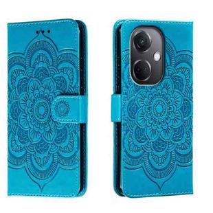 For OPPO K11 Sun Mandala Embossing Pattern Phone Leather Case(Blue)