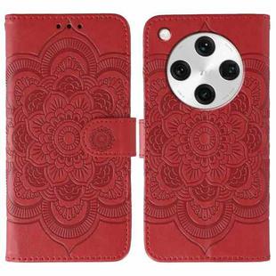 For OPPO Find X8 Pro Sun Mandala Embossing Pattern Phone Leather Case(Red)