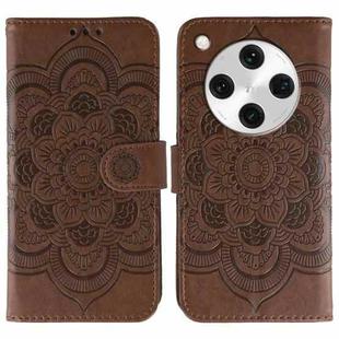 For OPPO Find X8 Pro Sun Mandala Embossing Pattern Phone Leather Case(Brown)
