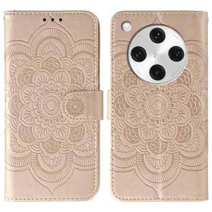For OPPO Find X8 Pro Sun Mandala Embossing Pattern Phone Leather Case(Rose Gold)