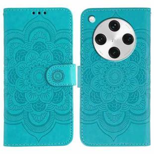 For OPPO Find X8 Pro Sun Mandala Embossing Pattern Phone Leather Case(Blue)