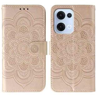 For OPPO Reno13 Sun Mandala Embossing Pattern Phone Leather Case(Rose Gold)