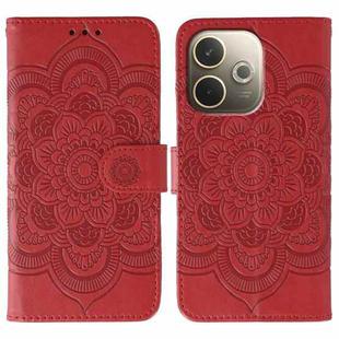 For OPPO A5 Pro 5G Global Sun Mandala Embossing Pattern Phone Leather Case(Red)