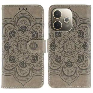 For OPPO A5 Pro 5G Global Sun Mandala Embossing Pattern Phone Leather Case(Grey)