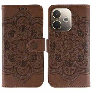 For OPPO A5 Pro 5G Global Sun Mandala Embossing Pattern Phone Leather Case(Brown)