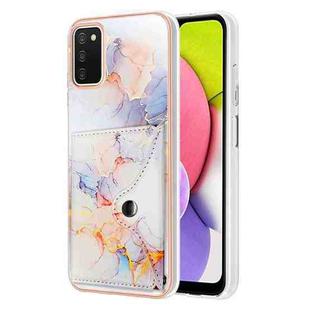 For Samsung Galaxy A03s EU Version Marble Pattern IMD Card Slot Phone Case(Galaxy Marble White)