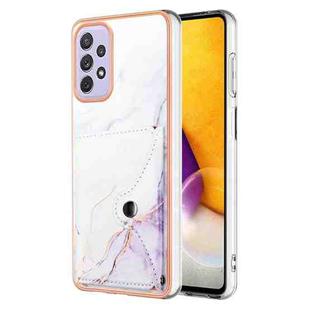 For Samsung Galaxy A13 4G Marble Pattern IMD Card Slot Phone Case(White Purple)