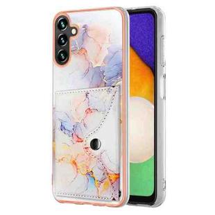 For Samsung Galaxy A14 5G Marble Pattern IMD Card Slot Phone Case(Galaxy Marble White)