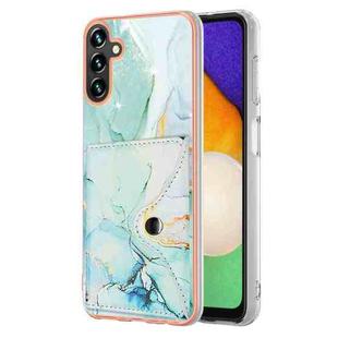 For Samsung Galaxy A14 5G Marble Pattern IMD Card Slot Phone Case(Green)