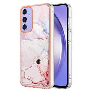 For Samsung Galaxy A15 5G Marble Pattern IMD Card Slot Phone Case(Rose Gold)