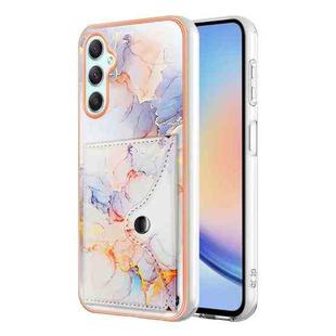 For Samsung Galaxy A25 5G Marble Pattern IMD Card Slot Phone Case(Galaxy Marble White)