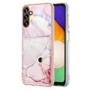 For Samsung Galaxy A54 5G Marble Pattern IMD Card Slot Phone Case(Rose Gold)