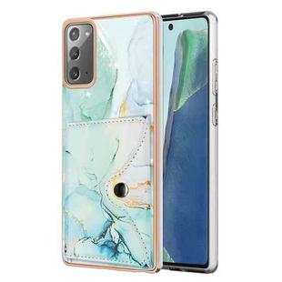 For Samsung Galaxy Note20 Marble Pattern IMD Card Slot Phone Case(Green)