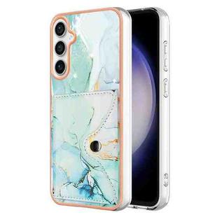 For Samsung Galaxy S23 FE 5G Marble Pattern IMD Card Slot Phone Case(Green)