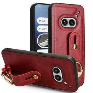 For Nothing Phone 2a Wristband Leather Back Phone Case(Red)