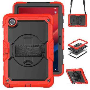 For Lenovo Tab M11 /Xiaoxin Pad 2024 Silicone Hybrid PC Tablet Case with Shoulder Strap(Red)