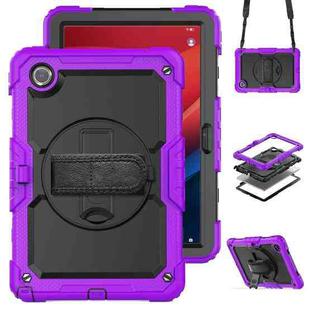 For Lenovo Tab M11 /Xiaoxin Pad 2024 Silicone Hybrid PC Tablet Case with Shoulder Strap(Purple)