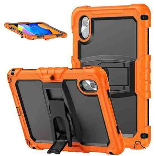 For Lenovo Xiaoxin Pad 11 2025 / 2024 Silicone Hydric PC Tablet Case with Shoulder Strap & Holder(Orange)
