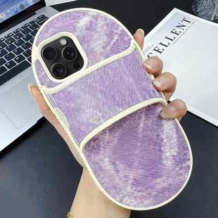 For iPhone 15 Pro Max Creative Denim Slipper Design TPU Phone Case(Pink Purple)