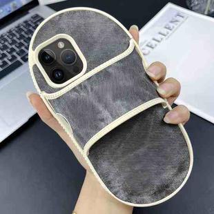 For iPhone 13 Pro Max Creative Denim Slipper Design TPU Phone Case(Black)