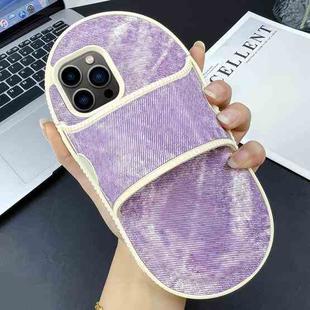 For iPhone 13 Pro Creative Denim Slipper Design TPU Phone Case(Pink Purple)