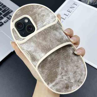 For iPhone 13 Creative Denim Slipper Design TPU Phone Case(Grey)