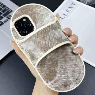 For iPhone 12 Pro Creative Denim Slipper Design TPU Phone Case(Grey)