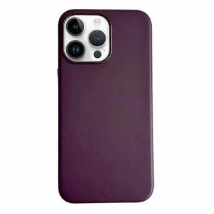 For iPhone 13 Pro Pure Color Leather Magsafe Magnetic Phone Case(Purple)