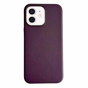 For iPhone 12 Pure Color Leather Magsafe Magnetic Phone Case(Purple)