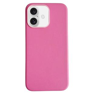 For iPhone 16 Plus Pure Color Leather Magsafe Magnetic Phone Case(Pink)