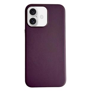 For iPhone 16 Plus Pure Color Leather Magsafe Magnetic Phone Case(Purple)