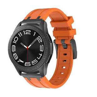 22mm Flat Head Silicone Watch Band(Black Orange)