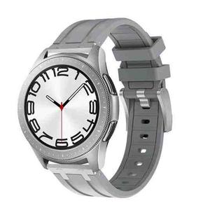 22mm Flat Head Silicone Watch Band(Silver Grey)