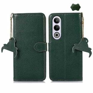For OnePlus Nord CE4 5G / K12 5G Genuine Leather Litchi Texture RFID Leather Phone Case(Green)