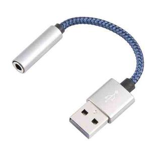 USB Male to 3.5mm Female Weave Texture Audio Adapter(Blue)