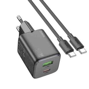 hoco N41 Almighty PD20W Type-C + QC3.0 USB Charger with Type-C to Type-C Cable, EU Plug(Black)