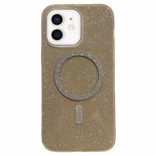 For iPhone 12 Glitter MagSafe Magnetic TPU Phone Case(Gold)