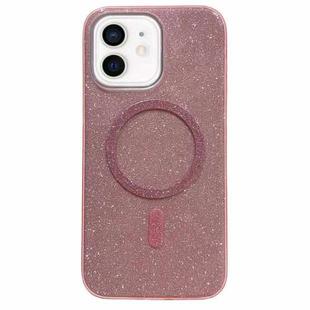 For iPhone 12 Glitter MagSafe Magnetic TPU Phone Case(Pink)