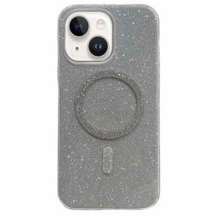 For iPhone 14 Plus Glitter MagSafe Magnetic TPU Phone Case(Silver)