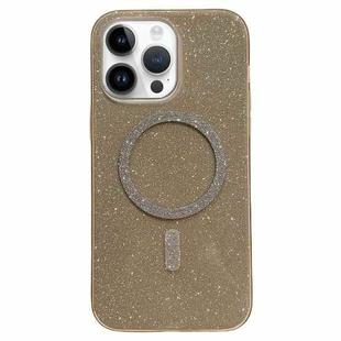 For iPhone 14 Pro Glitter MagSafe Magnetic TPU Phone Case(Gold)