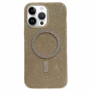 For iPhone 14 Pro Max Glitter MagSafe Magnetic TPU Phone Case(Gold)